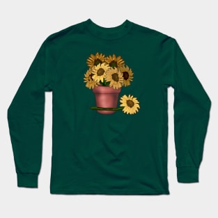 Potted Sunflowers Long Sleeve T-Shirt